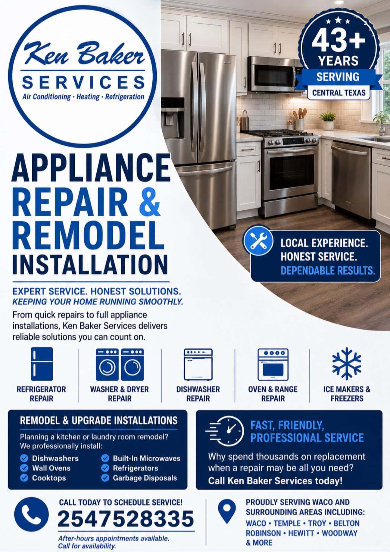 Ken Baker Services Appliance Repair Waco Texas